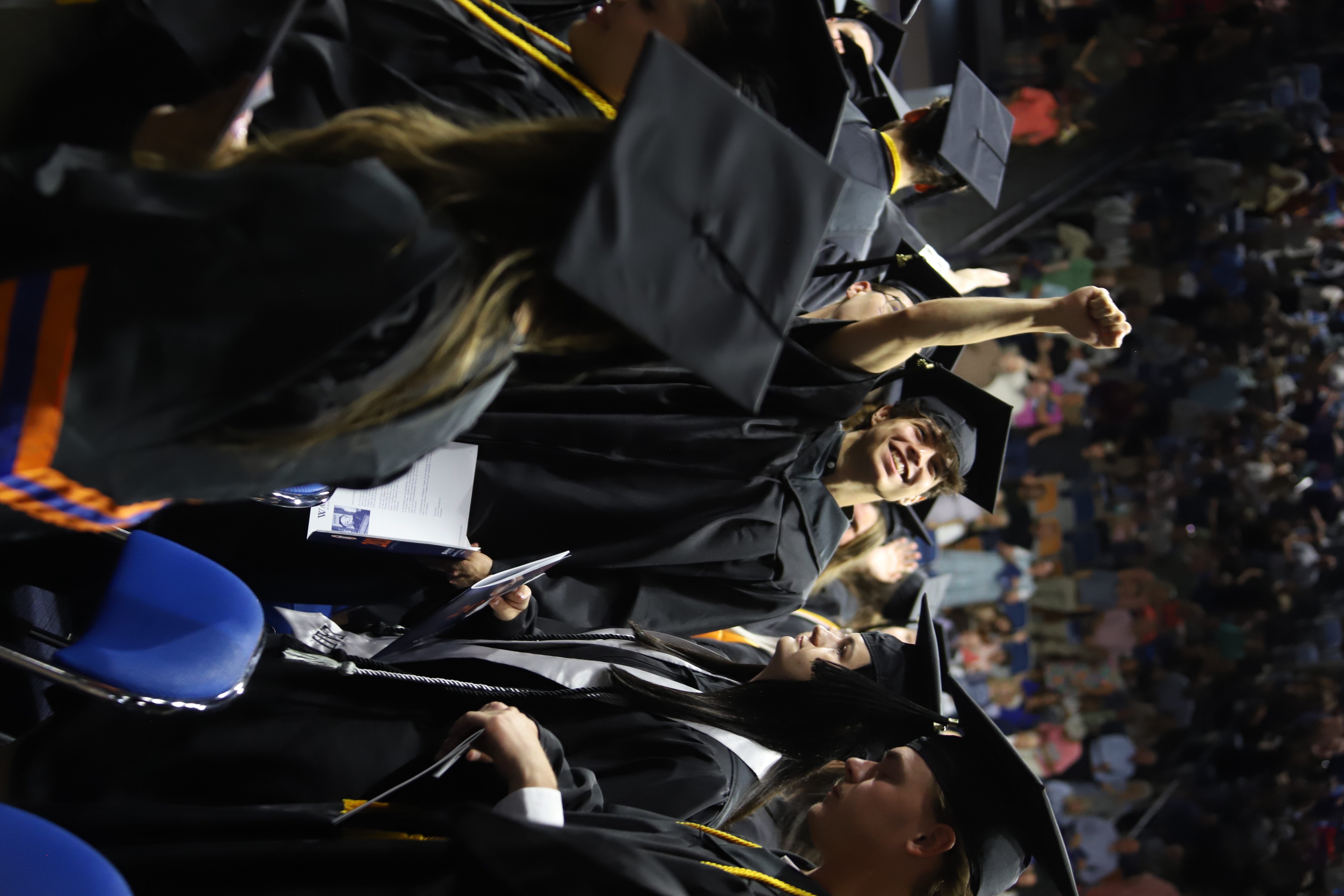Students in graduation dress
